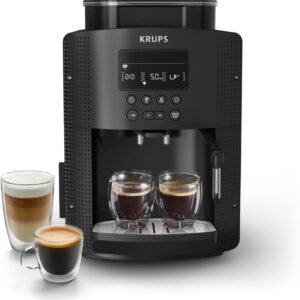 Krups Essential, Fully Automatic Espresso Machine, Coffee Length Adjustment, 3 Grind Settings, Steam Nozzle, EA81P8E0